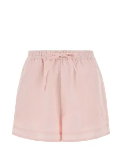 Le Kasha Drawstring-waist Linen Shorts In Pink