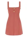 Le Kasha Dark Pink Linen Mini Dress In Pink