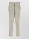 Le Kasha Embroidered Silk Darvi Pant With Vertical Stripes In Multi