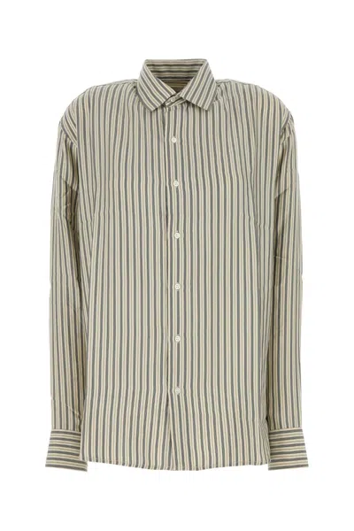 Le Kasha Embroidered Silk Oversize Songino Shirt In Brown