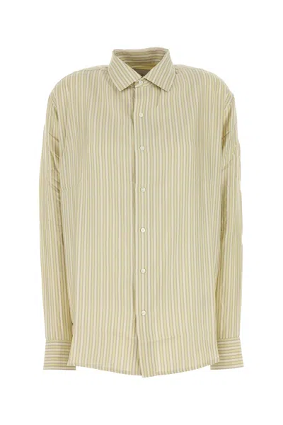 Le Kasha Embroidered Silk Oversize Songino Shirt In Brown