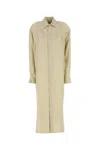 Le Kasha Striped Silk Shirt Dress With Long Sleeves In Brown