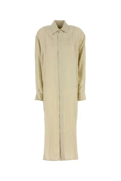 LE KASHA EMBROIDERED SILK SHIRT DRESS
