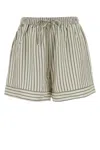 Le Kasha Embroidered Silk Wensu Shorts In White