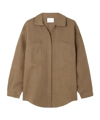 Le Kasha Faiyum Linen Shirt In Brown