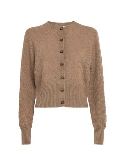 Le Kasha Gaya Button-up Cardigan In Brown