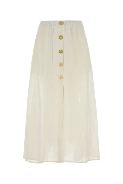 Le Kasha Skirt With Gold Coins In White