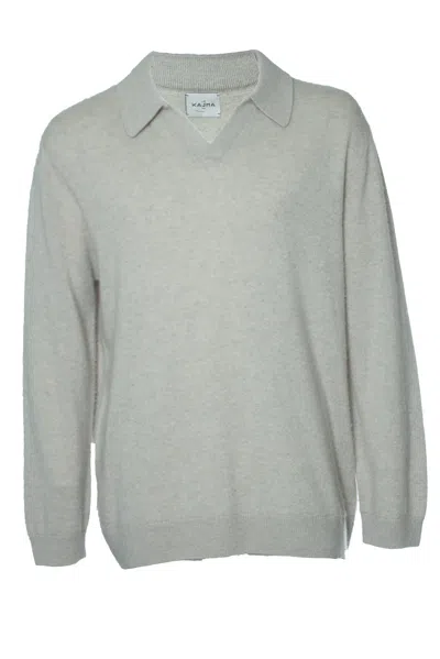 Le Kasha , Grey Long Sleeve Cashmere Polo In Gray