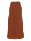 Le Kasha Haifal Button-fastening Linen Maxi Skirt In Brown