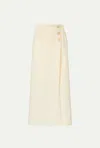 Le Kasha Button-front Split Skirt In Neutral