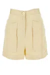 Le Kasha Shorts Ashraf In Lino Avorio Donna In Yellow