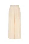 Le Kasha Ivory Silk Wide-leg Pant In White