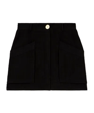 Le Kasha Izbat Organic Linen Mini Skirt In Black