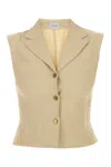 Le Kasha Tailored Sleeveless Vest Notched Lapel In Brown