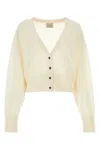 Le Kasha Cashmere Cropped Cardigan In White