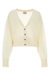 Le Kasha Cashmere Cropped Cardigan In White