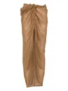 Le Kasha Knotted Linen Skirt In Brown