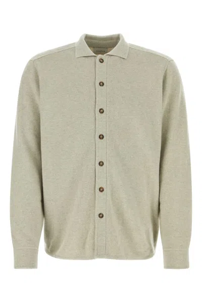 LE KASHA LIGHT GREY CASHMERE CARDIGAN