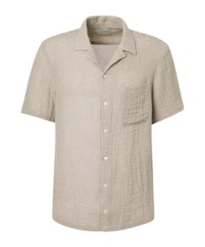 Le Kasha Linen Bowling Shirt In Neutral