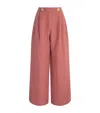 Le Kasha Linen Coin-detail Wide-leg Trousers