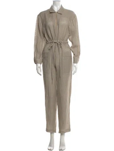 Pre-owned Le Kasha Linen Jumpsuit In Neutrals