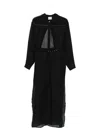 Le Kasha Linen Midi Dress In Black