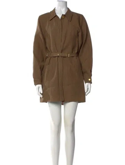 Pre-owned Le Kasha Linen Mini Dress In Brown