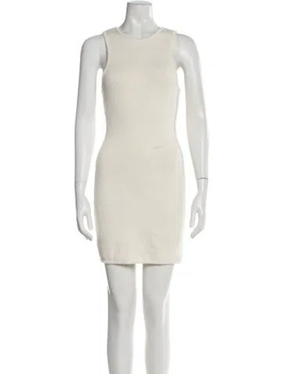 Pre-owned Le Kasha Linen Mini Dress In Neutral