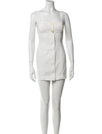 Pre-owned Le Kasha Linen Mini Dress W/ Tags In White