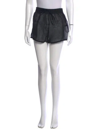 Pre-owned Le Kasha Linen Mini Shorts In Black