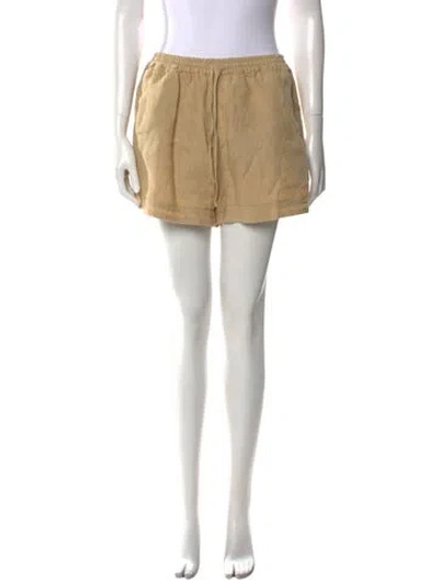 Pre-owned Le Kasha Linen Mini Shorts In Neutral