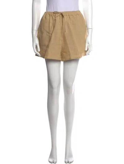 Pre-owned Le Kasha Linen Mini Shorts In Neutrals