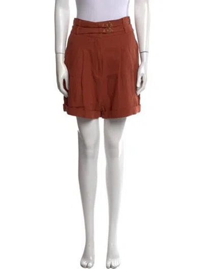 Pre-owned Le Kasha Linen Mini Shorts W/ Tags In Orange