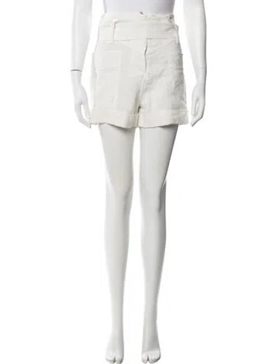 Pre-owned Le Kasha Linen Mini Shorts In White