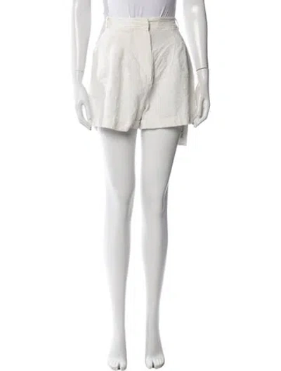 Pre-owned Le Kasha Linen Mini Shorts In White