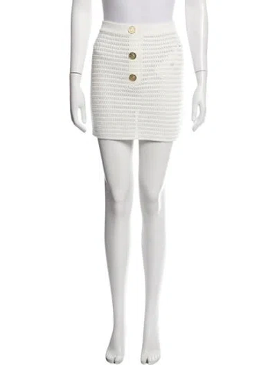 Pre-owned Le Kasha Linen Mini Skirt In White