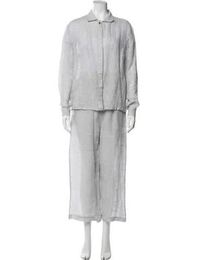 Pre-owned Le Kasha Linen Pant Set In Gray
