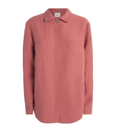 Le Kasha Linen Pocket-detail Faiyum Shirt In Pink