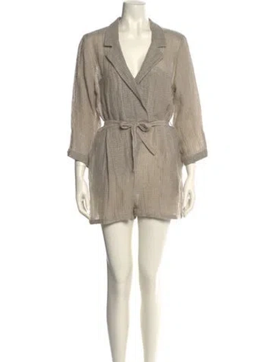 Pre-owned Le Kasha Linen Romper In Neutral