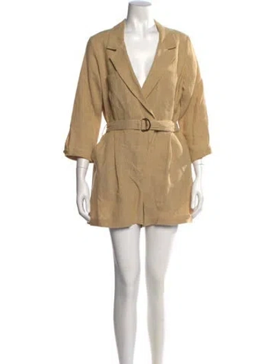 Pre-owned Le Kasha Linen Romper W/ Tags In Neutral