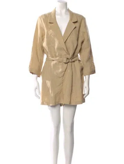 Pre-owned Le Kasha Linen Romper W/ Tags In Neutral