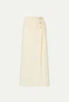 Le Kasha Button-front Split Skirt In Nude
