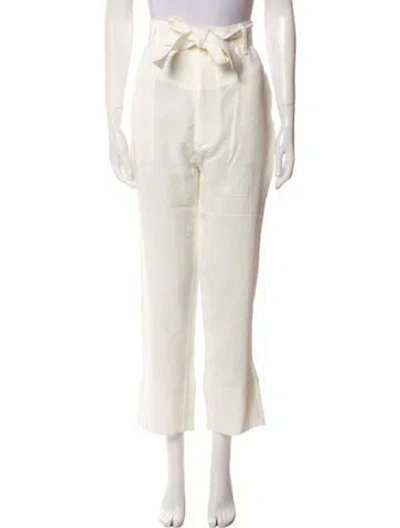 Pre-owned Le Kasha Linen Straight Leg Pants W/ Tags In Neutral