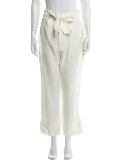 Pre-owned Le Kasha Linen Straight Leg Pants W/ Tags In Neutrals