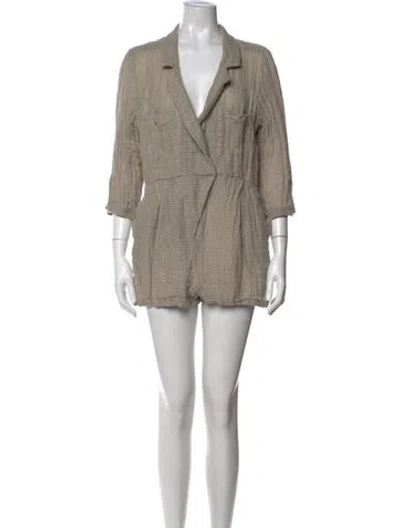Pre-owned Le Kasha Linen V-neck Jumpsuit In Neutrals