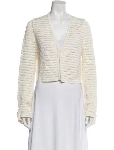 Pre-owned Le Kasha Linen V-neck Sweater In Neutral