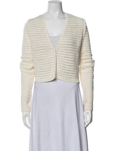 Pre-owned Le Kasha Linen V-neck Sweater In Neutrals