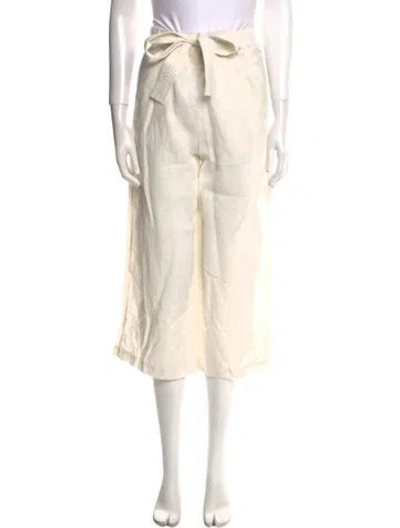 Pre-owned Le Kasha Linen Wide Leg Pants In Neutral