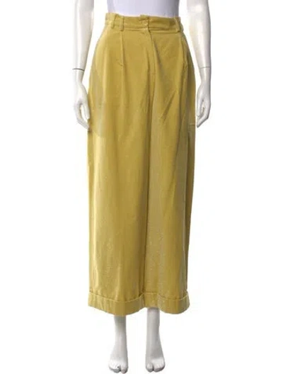 Pre-owned Le Kasha Linen Wide Leg Pants In Neutrals