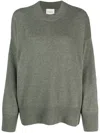 Le Kasha Mélange-effect Crew-neck Cashmere Jumper In Green